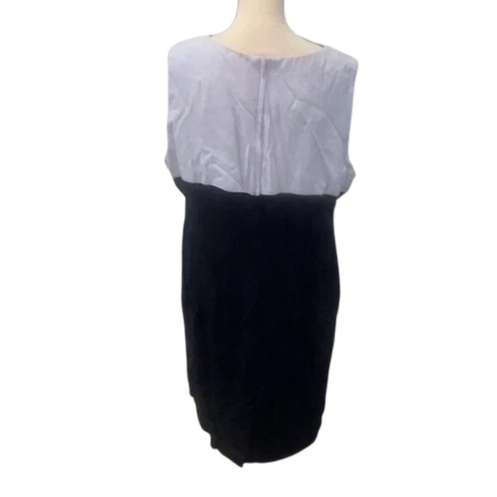 SL Fashions Women’s 20W Sleeveless Colorblock Sheath Dress – Lavender & Navy